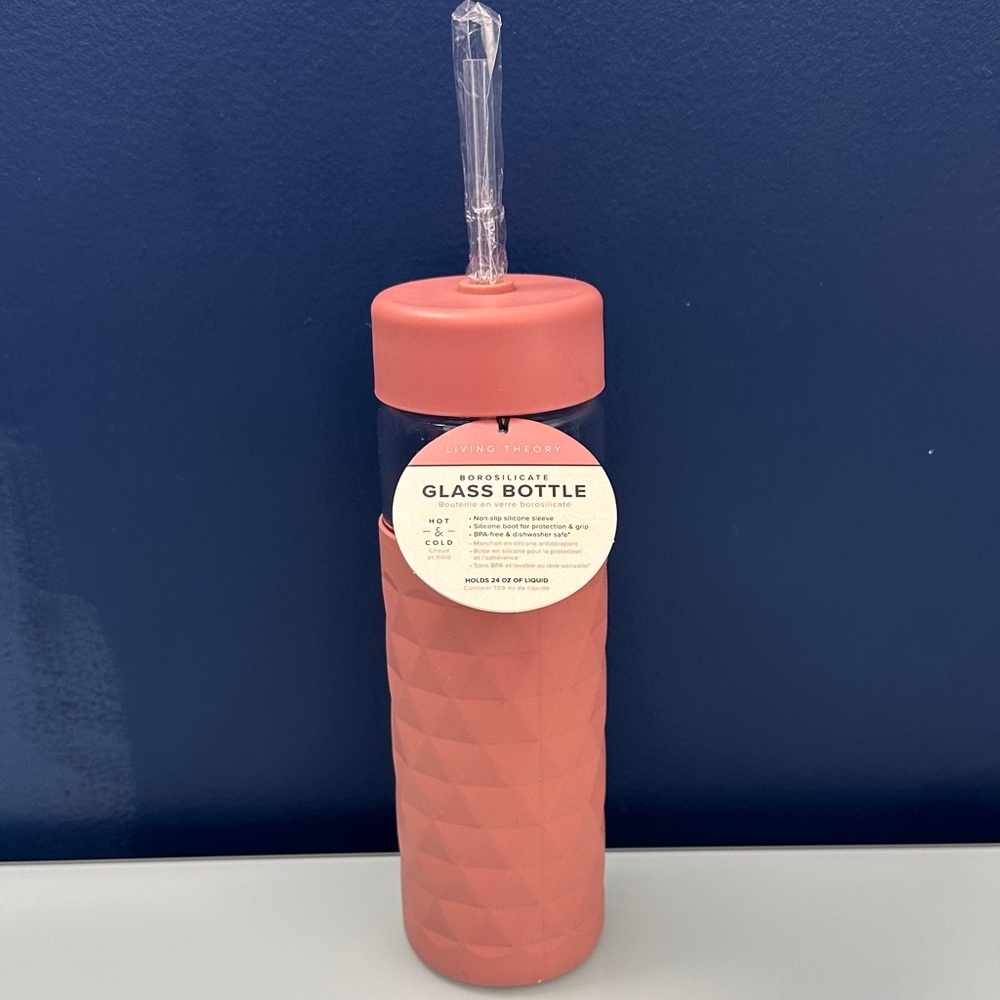 NWT Living Theory Glass Water Bottle